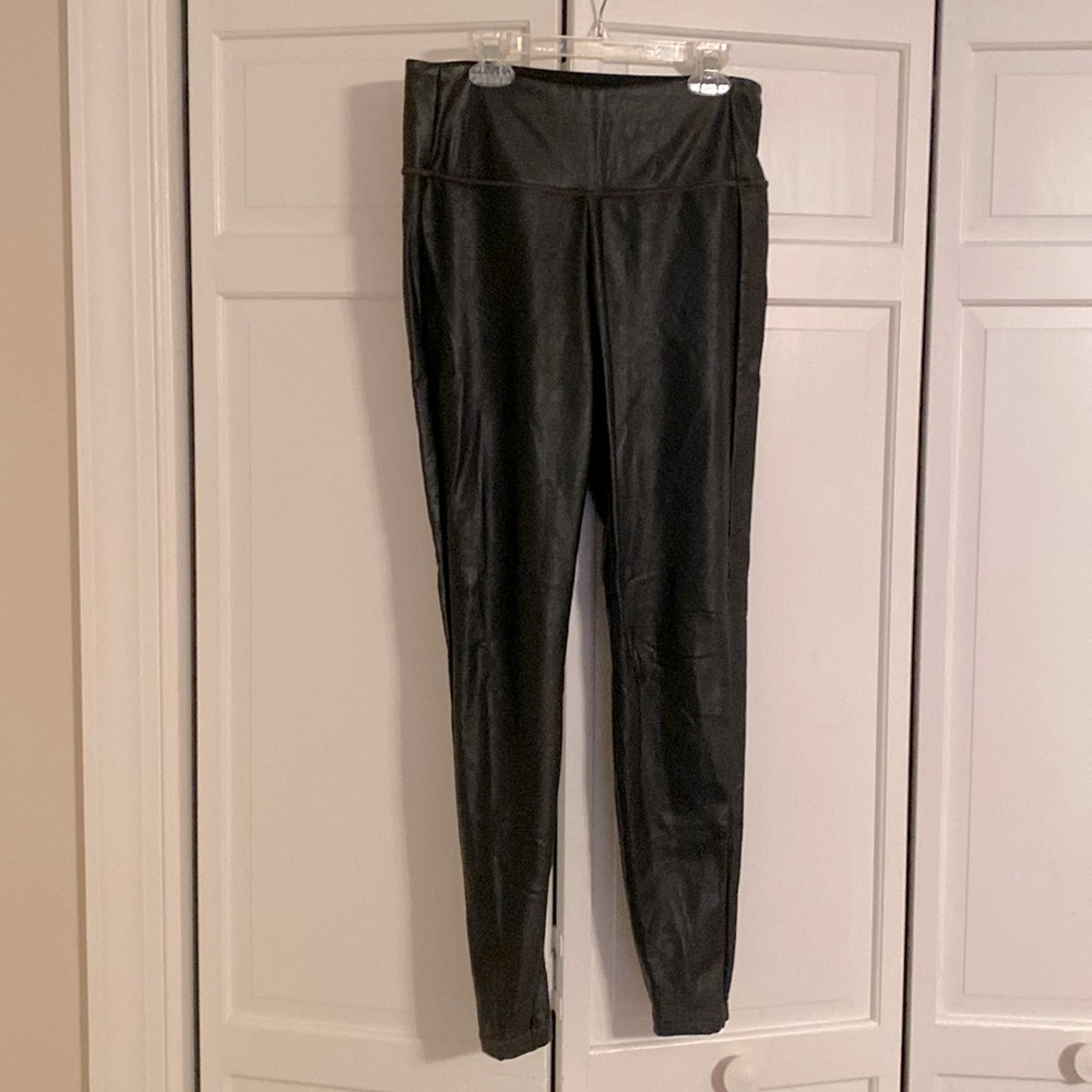 Athleta small black faux leather leggings